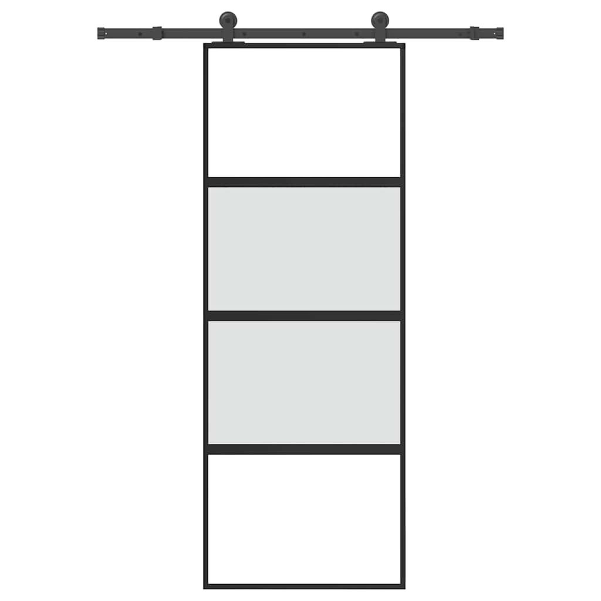 VIDAXL Porte coulissante kit de quincaillerie trempe verre aluminium