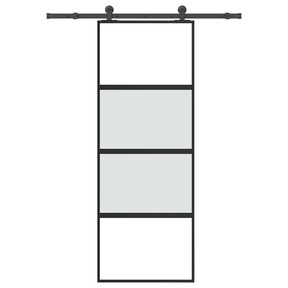 VIDAXL Porte coulissante kit de quincaillerie trempe verre aluminium