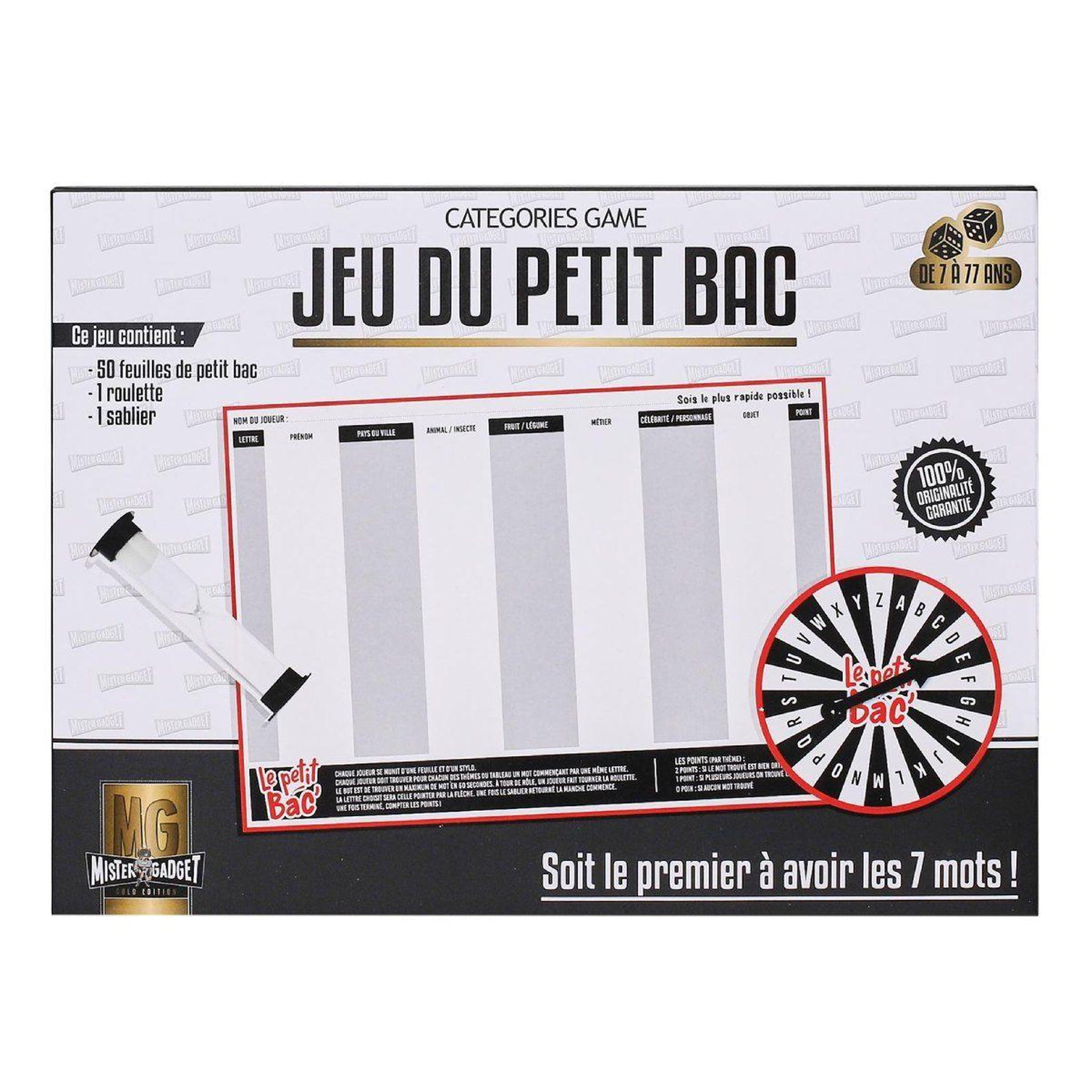 Voir la diapositive 3 : MISTER GADGET Jeu du baccalauréat  50 feuilles  29cm gris & blanc
