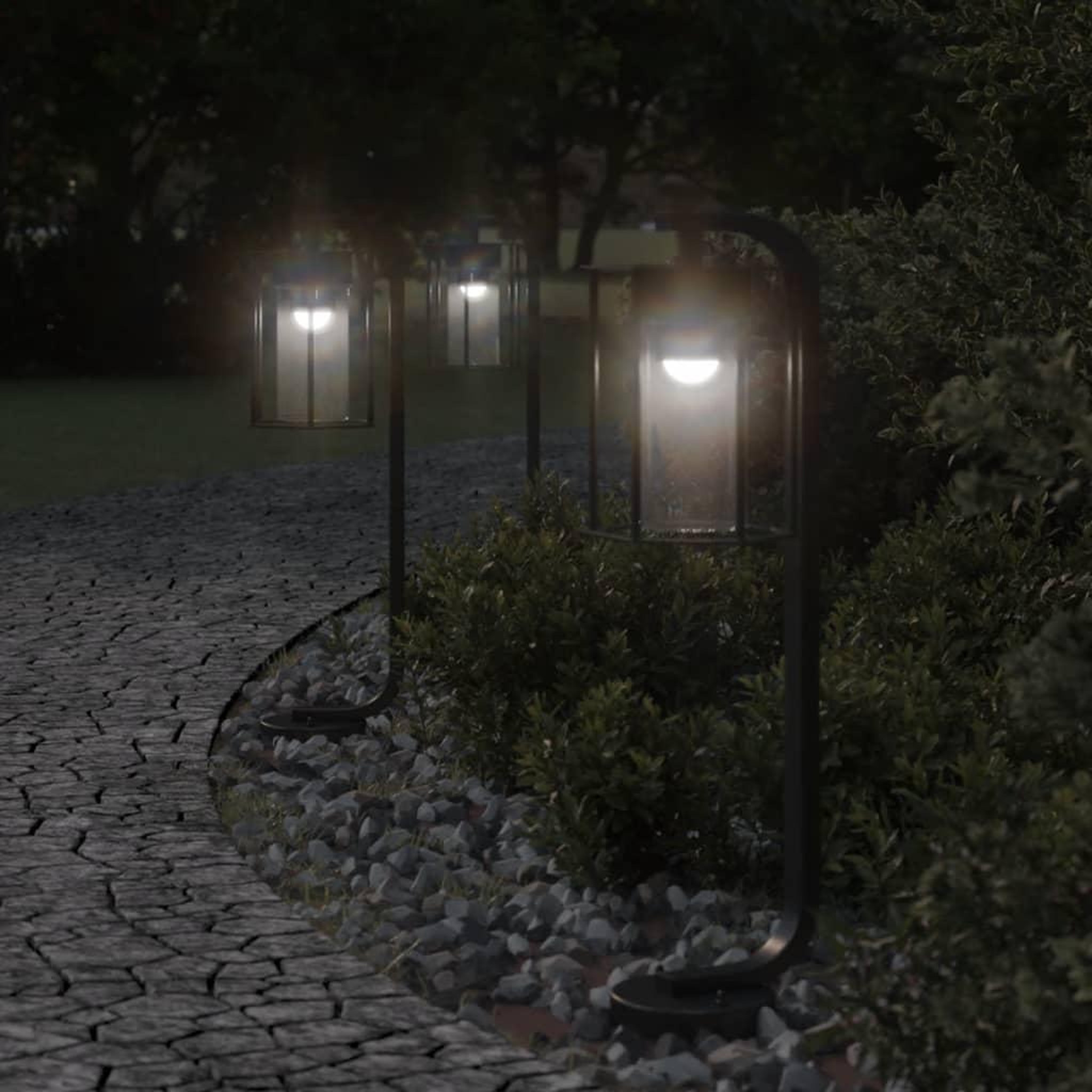 VIDAXL Lampadaires d'exterieur 3 pcs noir 60 cm acier inoxydable