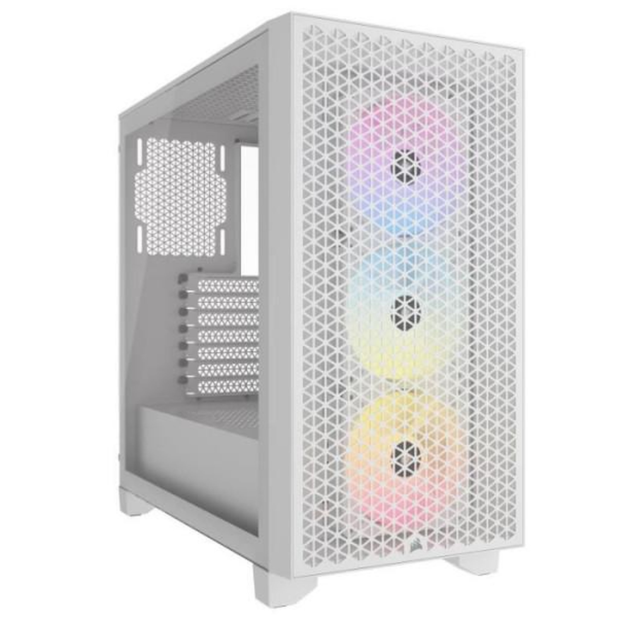 Corsair Boitier pc - corsair - 3000d rgb airflow - atx moyen-tour - 3 ventilateurs ar120 rgb - blanc