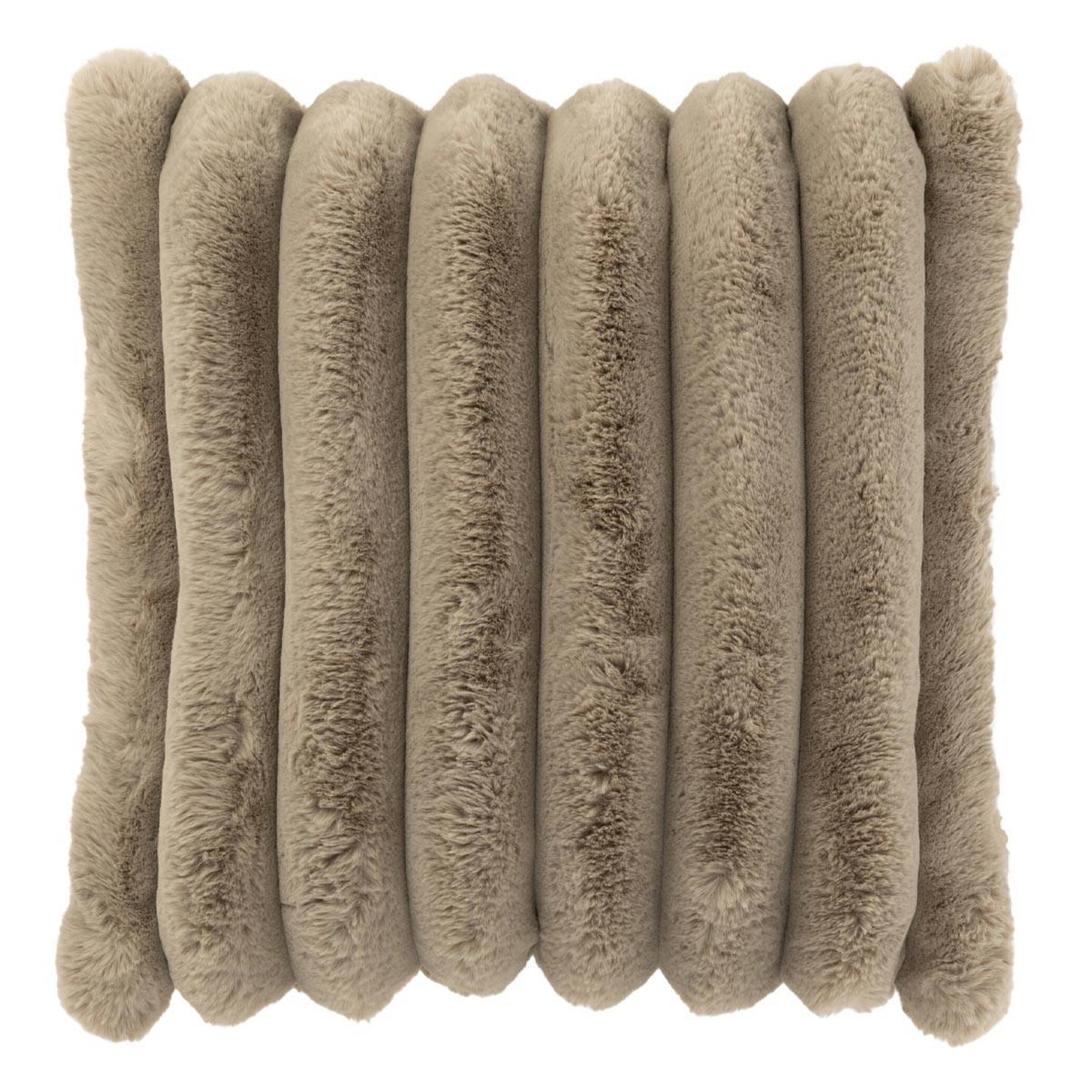 J-LINE Coussin déco  corduroy  45x45cm taupe clair