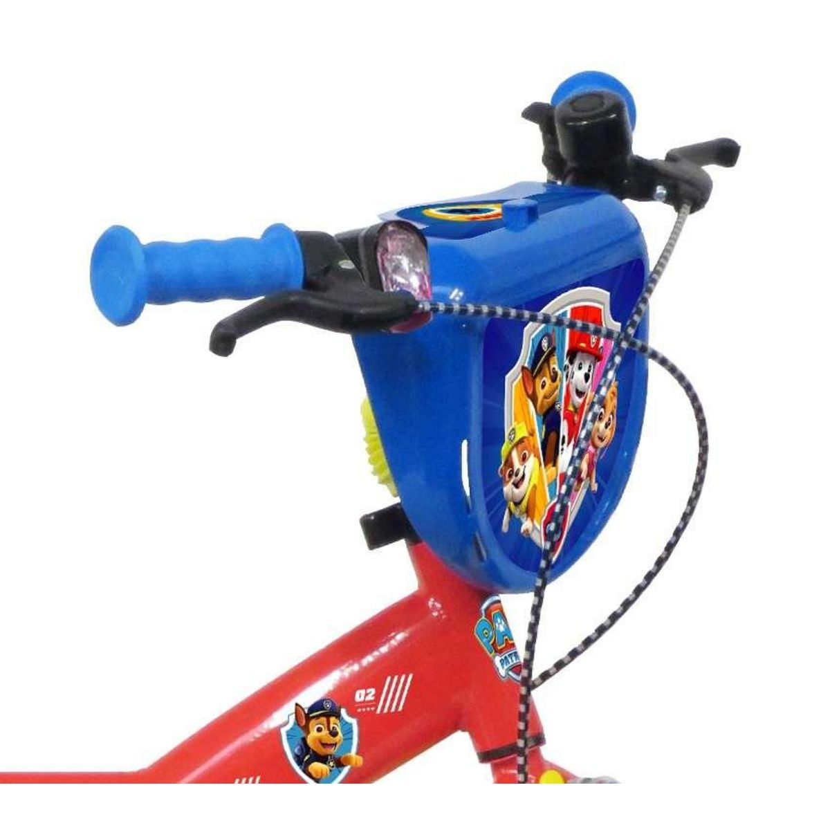 Nickelodeon Vélo enfant - Modèle 14'' Pat Patrouille  + Casque  pour enfant de 95/110 cm avec stabilisateurs - 2 freins - Plaque décorative avant - Porte bidon