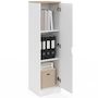 Voir la diapositive 4 : ID MARKET Armoire de rangement NOUK 1 porte avec étagères blanc et bois