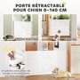 Voir la diapositive 4 : PAWHUT Barrière de sécurité chien rétractable 0-140 cm H.86 cm verrouillage auto alu PVC blanc