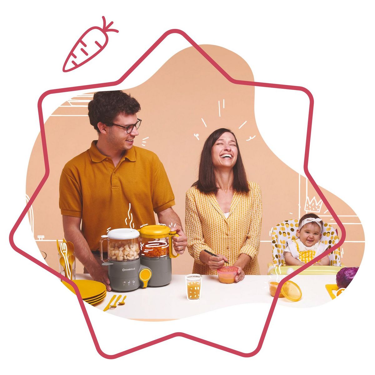 BADABULLE Robot Culinaire bébé 4 en 1 B-Easy 