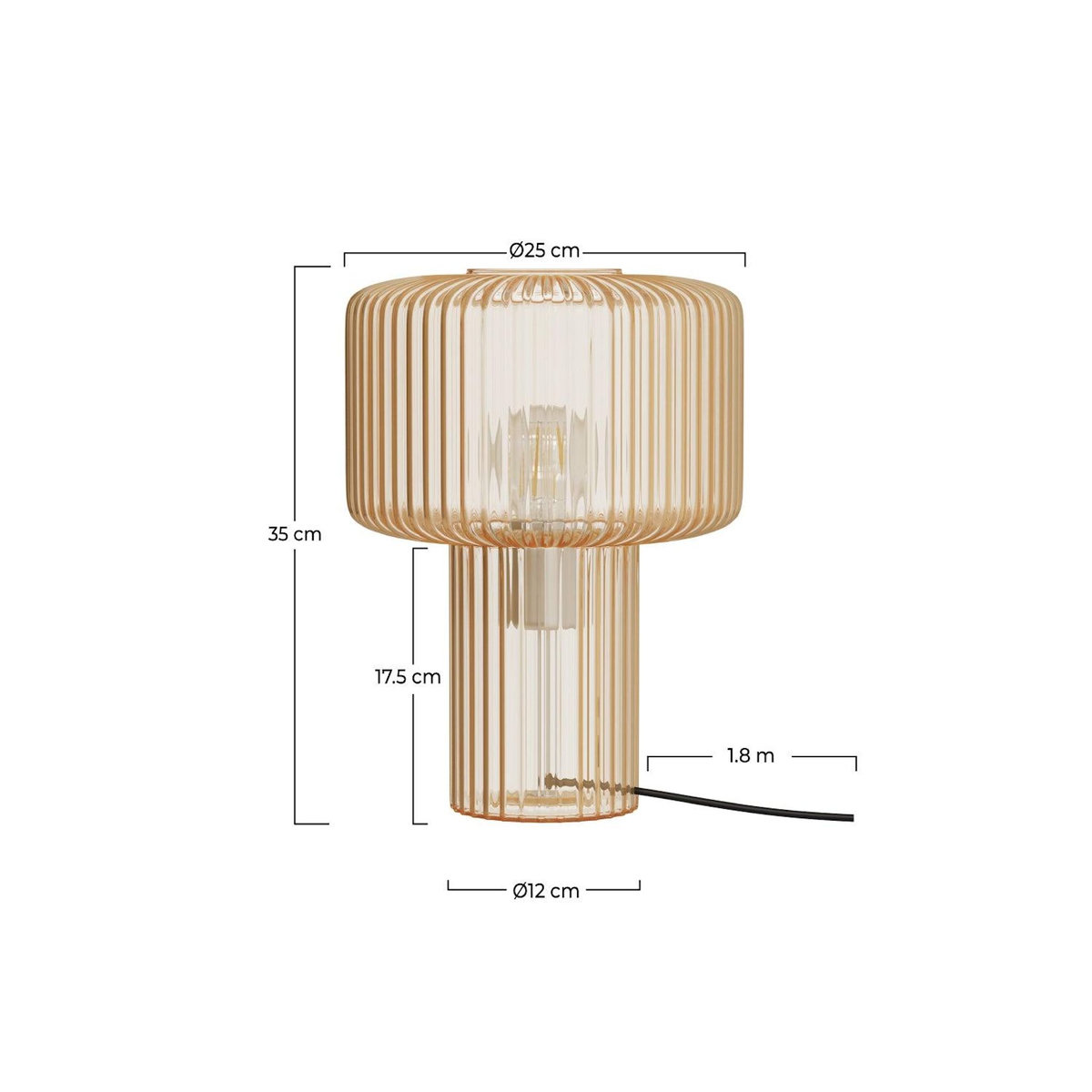 MAISON PAVANE Lampe à poser en verre cannelé-Verra