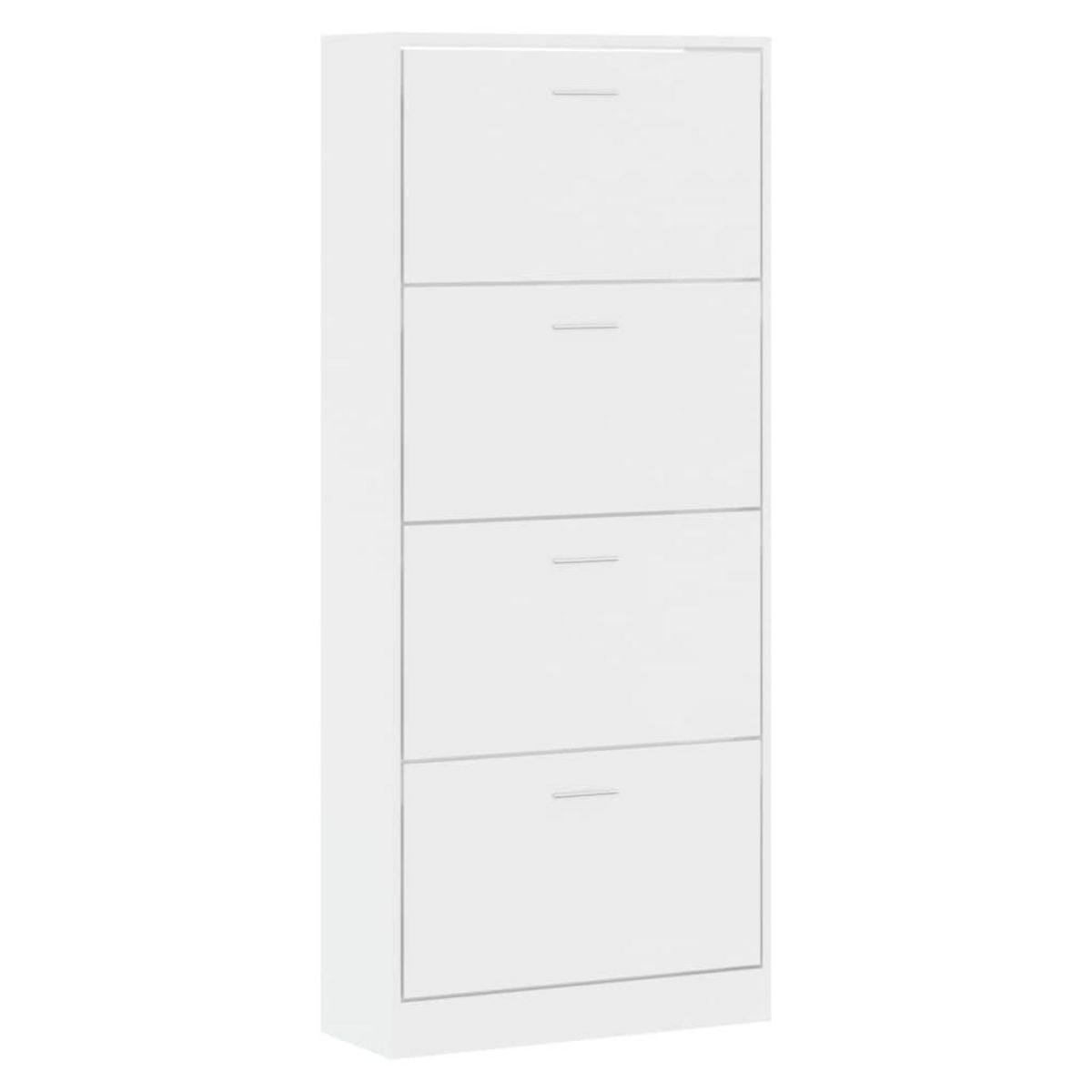 VIDAXL Armoire a chaussure Blanc brillant 63x24x147 cm Bois ingenierie