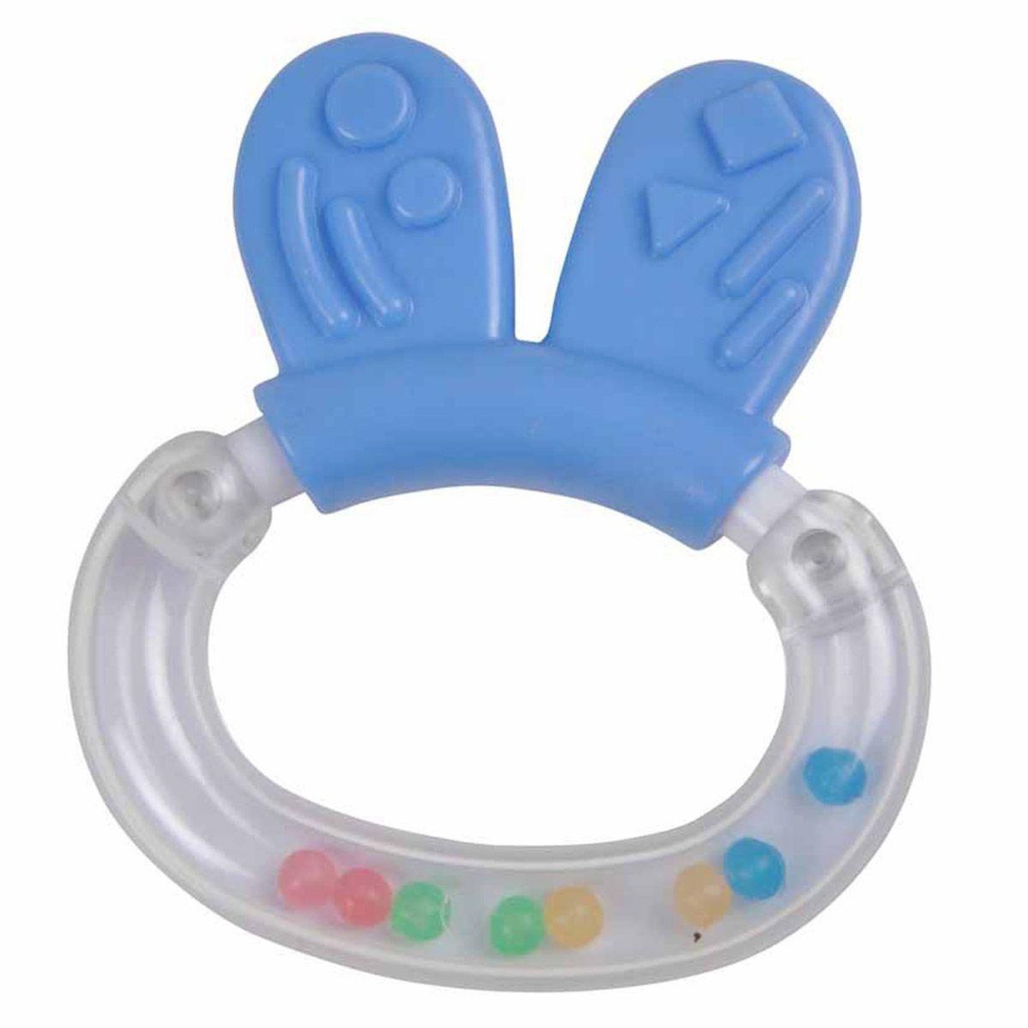 HOMEA Anneau de dentition hochet  lapin  7cm bleu