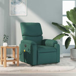 VIDAXL Fauteuil de massage inclinable Vert fonce Tissu