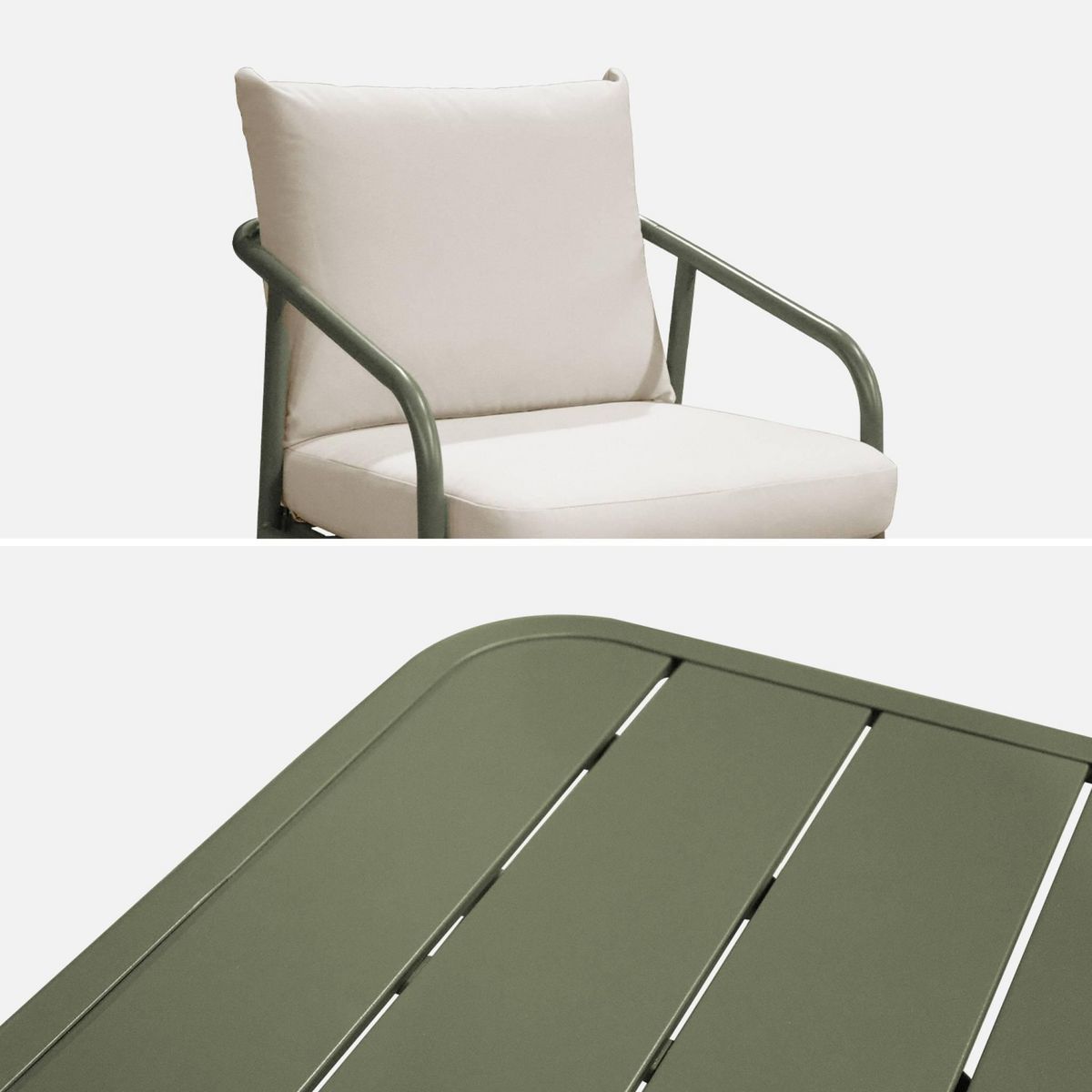 SWEEEK Salon de jardin MESSINA en acier, 5 places