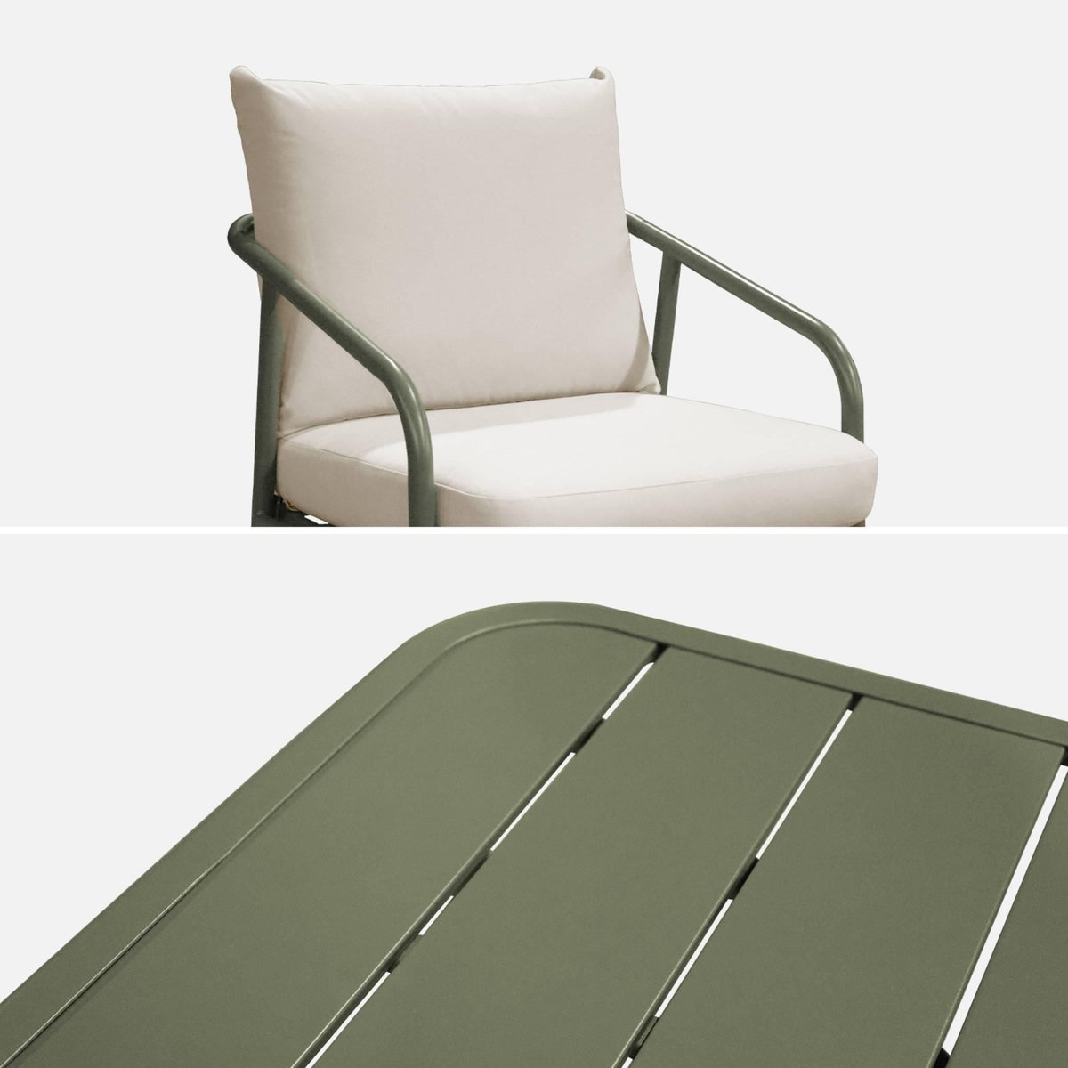 SWEEEK Salon de jardin MESSINA en acier, 5 places