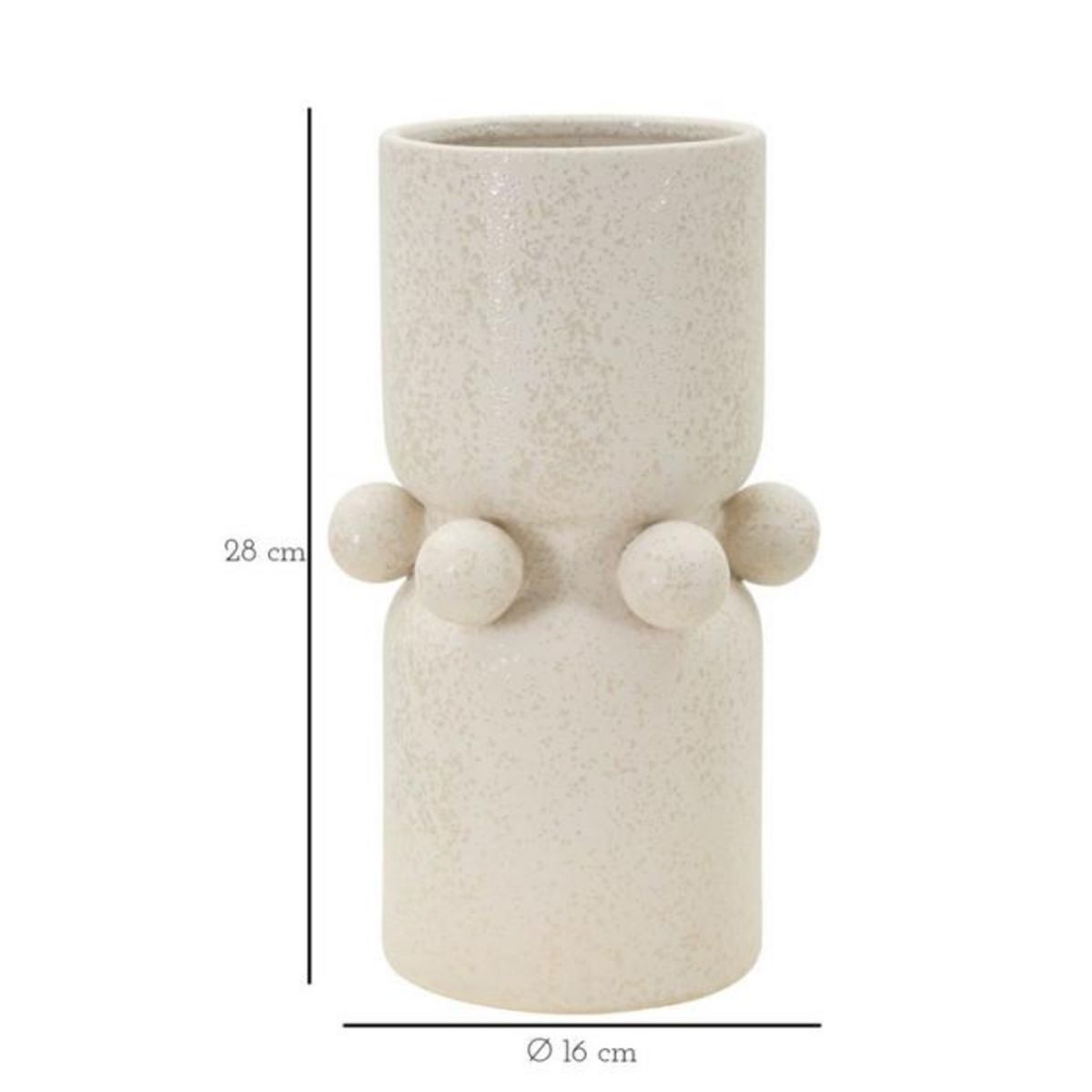 Paris Prix Vase Cylindrique en Céramique  Bubbles  28cm Crème