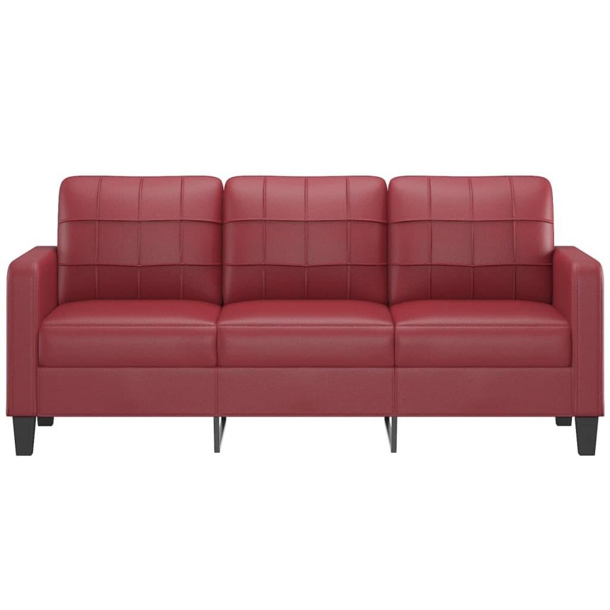 VIDAXL Canape a 3 places Rouge bordeaux 180 cm Similicuir