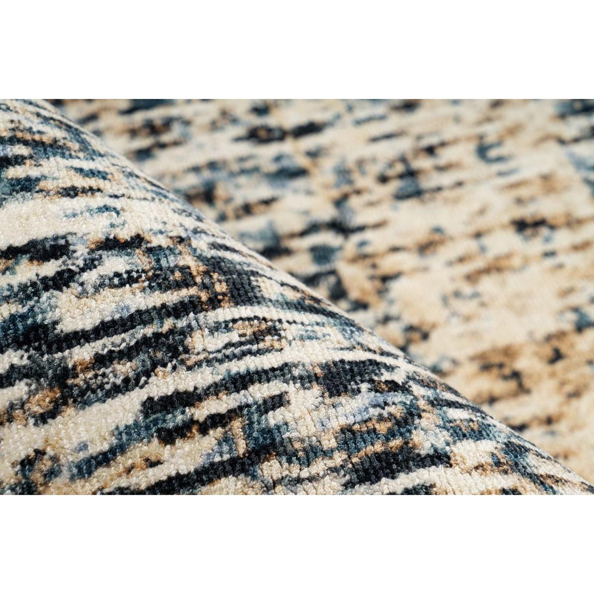 Voir la diapositive 2 : Paris Prix Tapis Tissé à Poils Courts  Puerto  Bleu & Beige