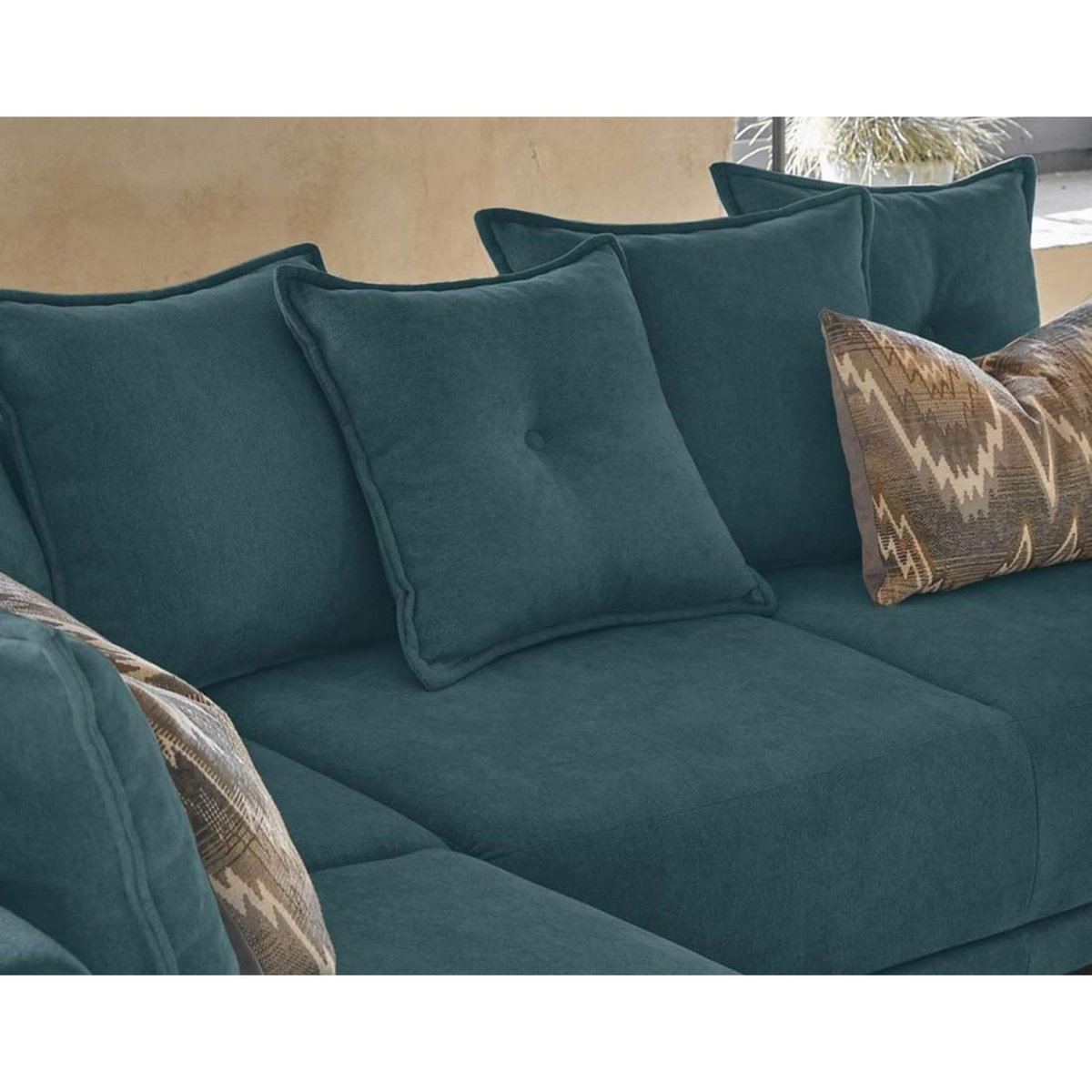 BEST MOBILIER Lena - canapé d'angle gauche convertible - 5 places - bleu canard - style scandinave - bleu canard