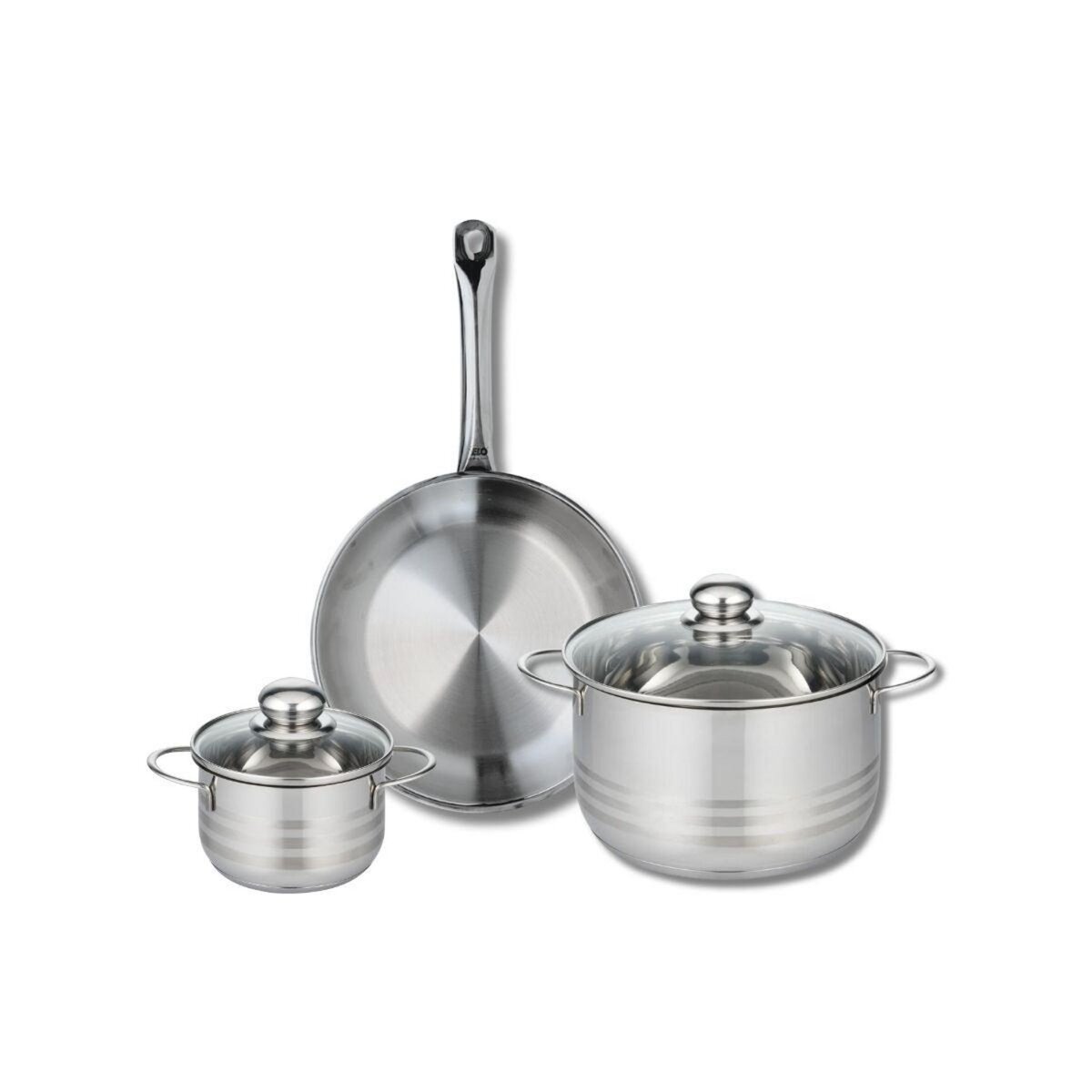 ELO Ensemble de 1 Poêle de cuisson 28 cm et 2 faitouts 14 et 24 cm Elo Profi Brillant