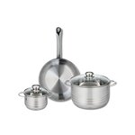 ELO Ensemble de 1 Poêle de cuisson 28 cm et 2 faitouts 14 et 24 cm Elo Profi Brillant
