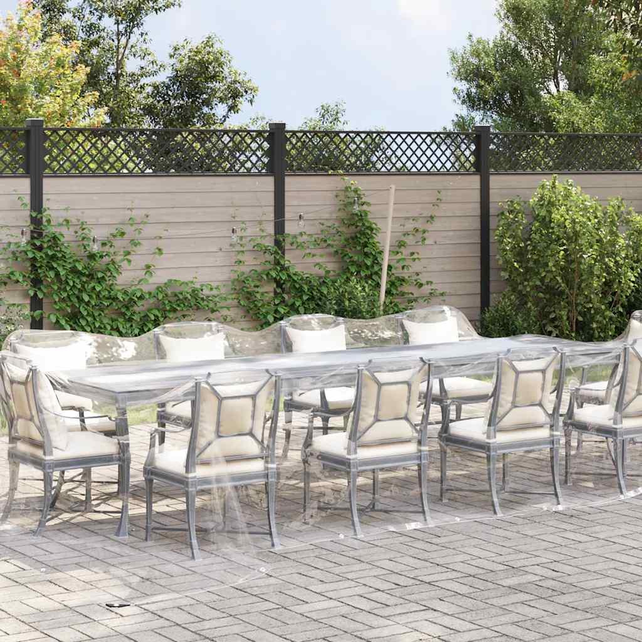 Voir la diapositive 2 : VIDAXL Bache transparente avec œillets 4x10 m PVC