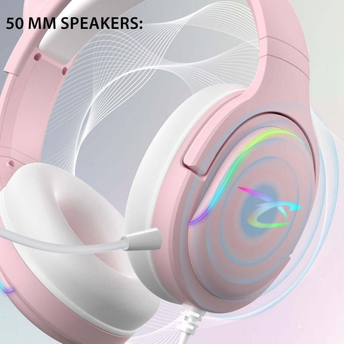 Subsonic Casque audio gaming LED Spectra - Rose