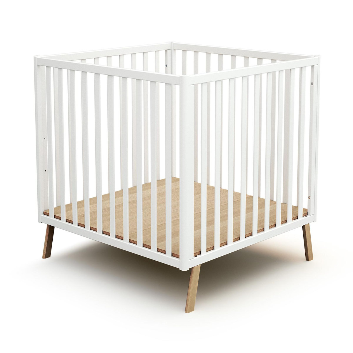 AT4 Parc bébé évolutif cabane avec toit CONFORT en bois 100 x 100 cm