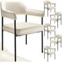 Voir la diapositive 1 : tectake Fauteuil rembourré Aspect velours blanc cassé Lot de 6