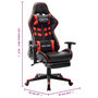 Voir la diapositive 6 : VIDAXL Chaise de jeu avec repose-pied Noir et rouge Cuir artificiel