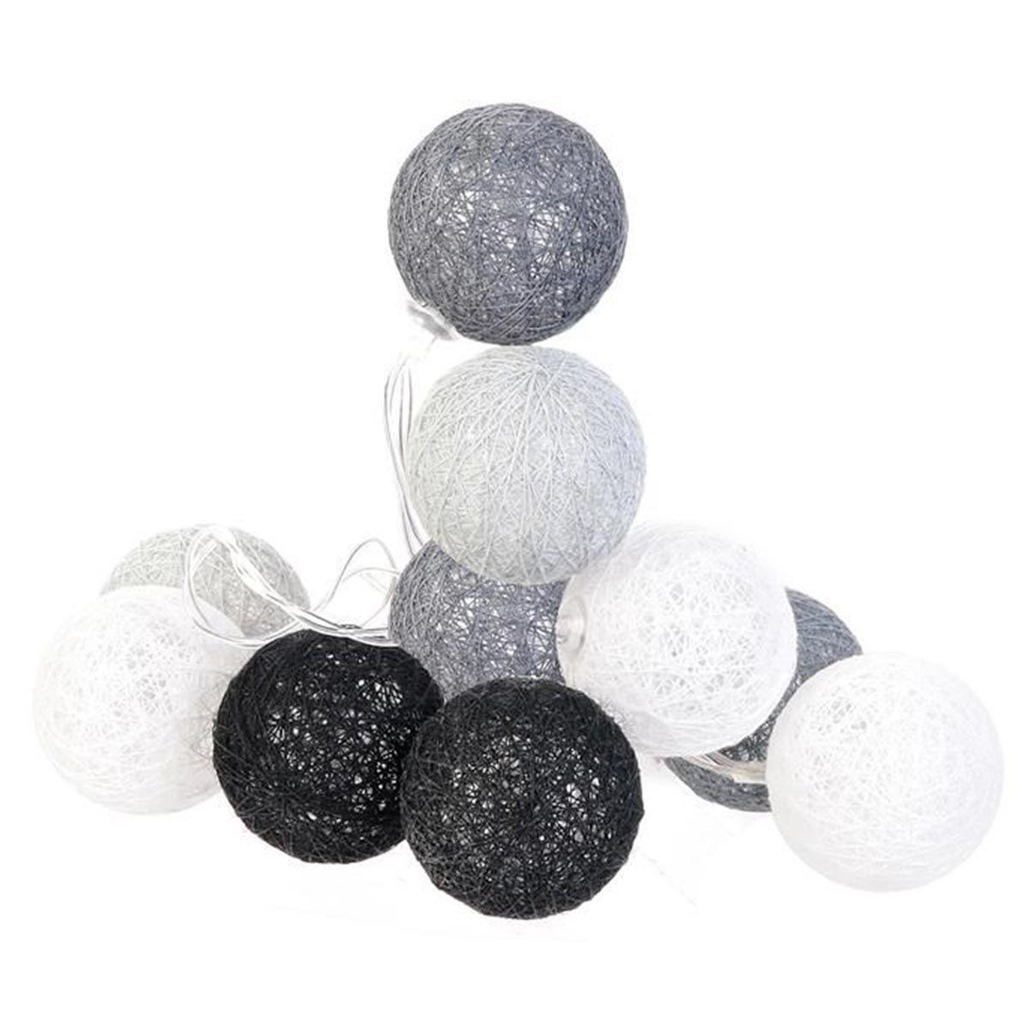 Voir la diapositive 1 : The Home Deco Factory Guirlande lumineuse à led  10 boules  192cm gris