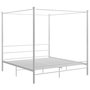 Voir la diapositive 2 : VIDAXL Cadre de lit a baldaquin sans matelas blanc metal 180x200 cm