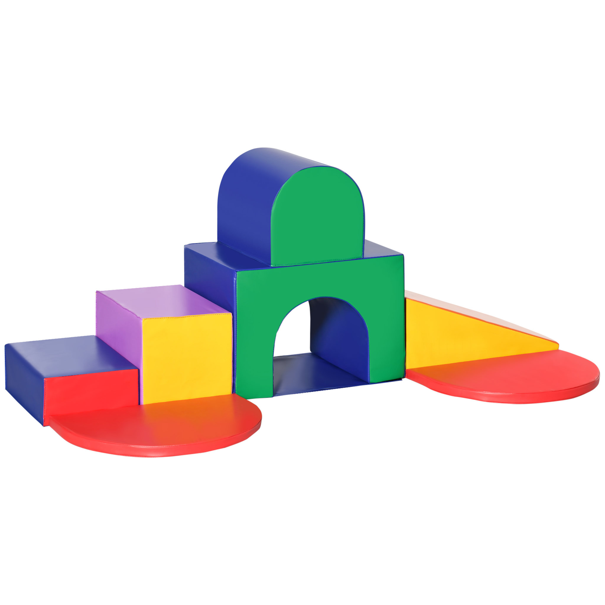 Voir la diapositive 1 : HOMCOM 7 blocs de construction en mousse XXL - modules de motricité - jouets éducatifs - certifiés normes EN71-1-2-3 - mousse EPE revêtement PU multicolore