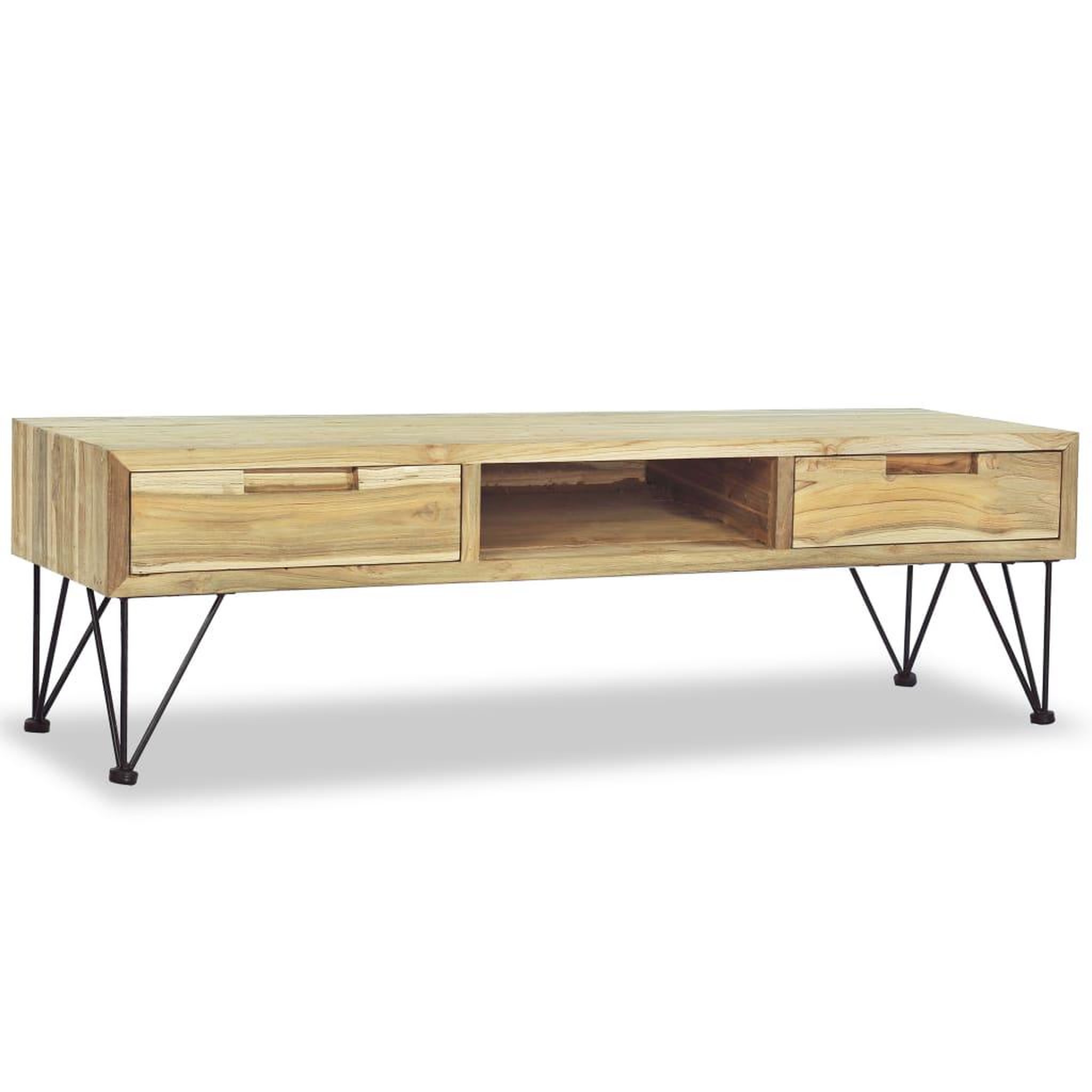 VIDAXL Meuble tv 120x35x35 cm teck massif