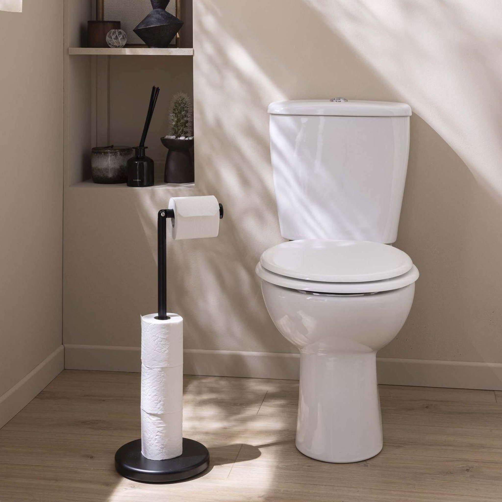 Voir la diapositive 4 : Douceur d'Intérieur Dérouleur papier wc avec réserve  filano  55cm noir