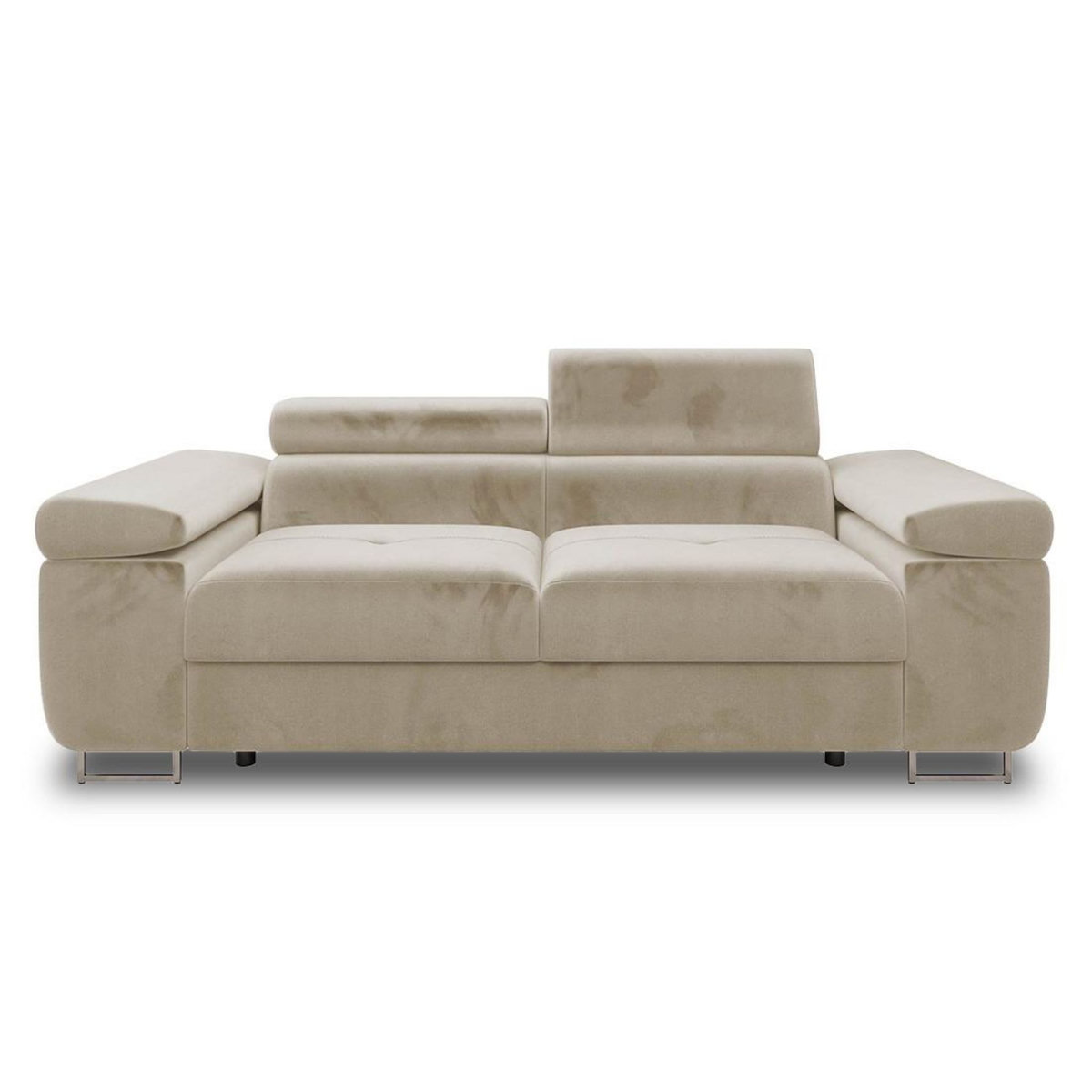 BEST MOBILIER Pablo - canapé droit 2 places avec têtières ajustables - en velours