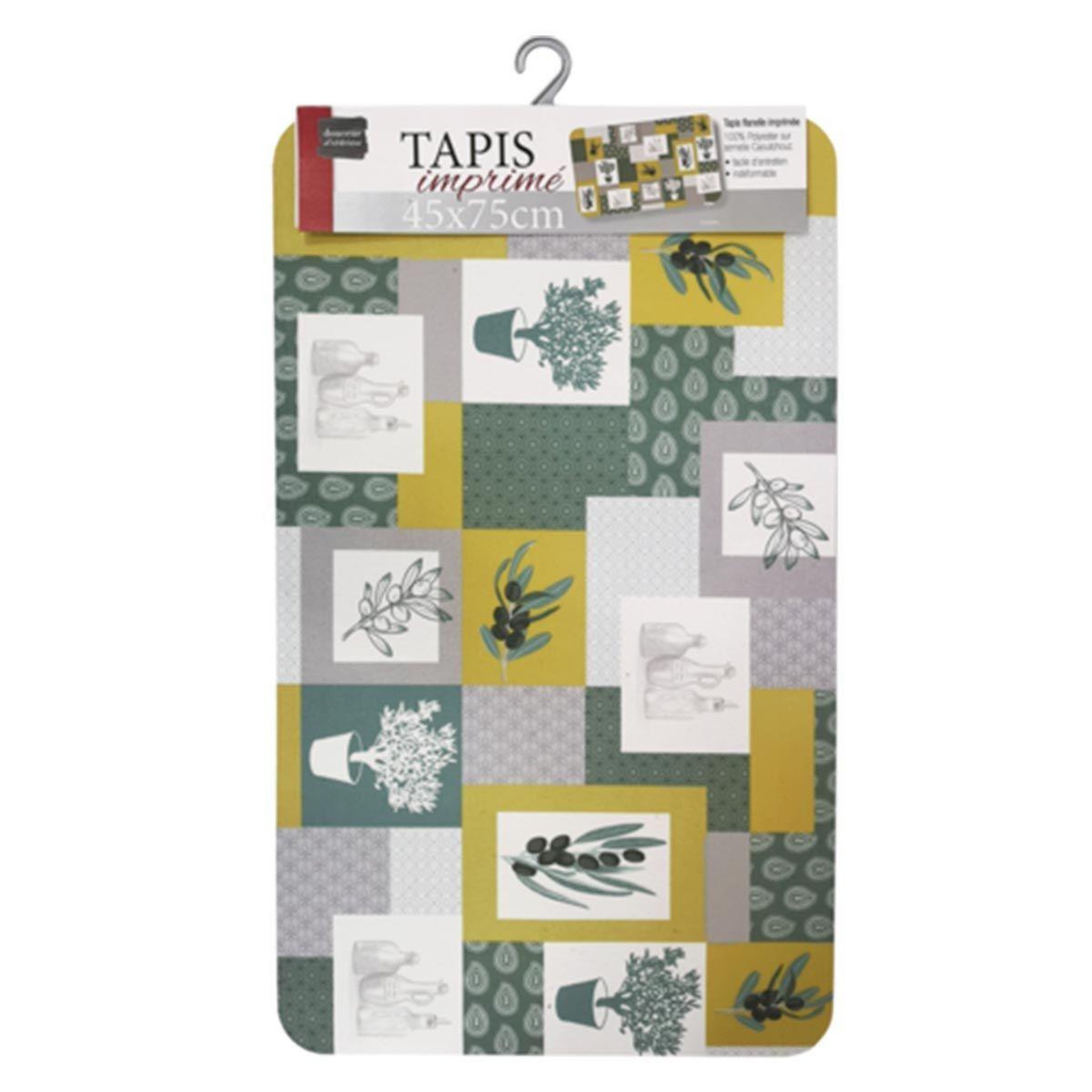 Voir la diapositive 2 : Douceur d'Intérieur Tapis imprimé  graziella  45x75cm jaune & vert