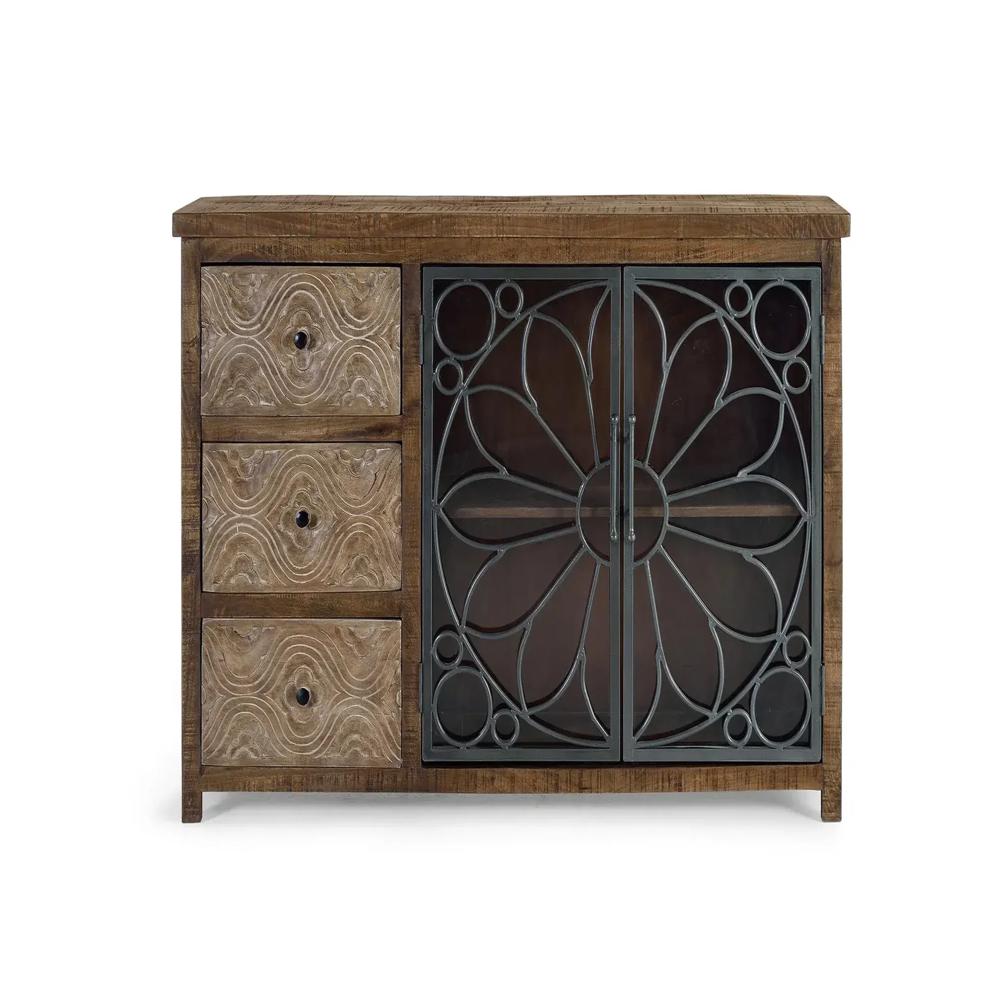 GINER Y COLOMER SL Buffet en bois de manguier 140cm style industriel moderne