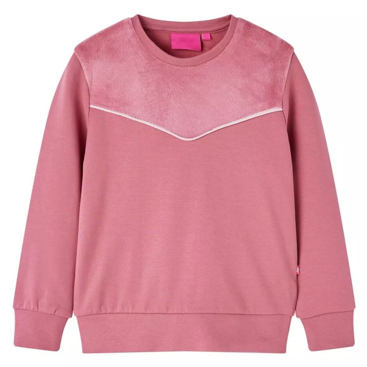 VIDAXL Sweatshirt pour enfants velours patchwork framboise 128