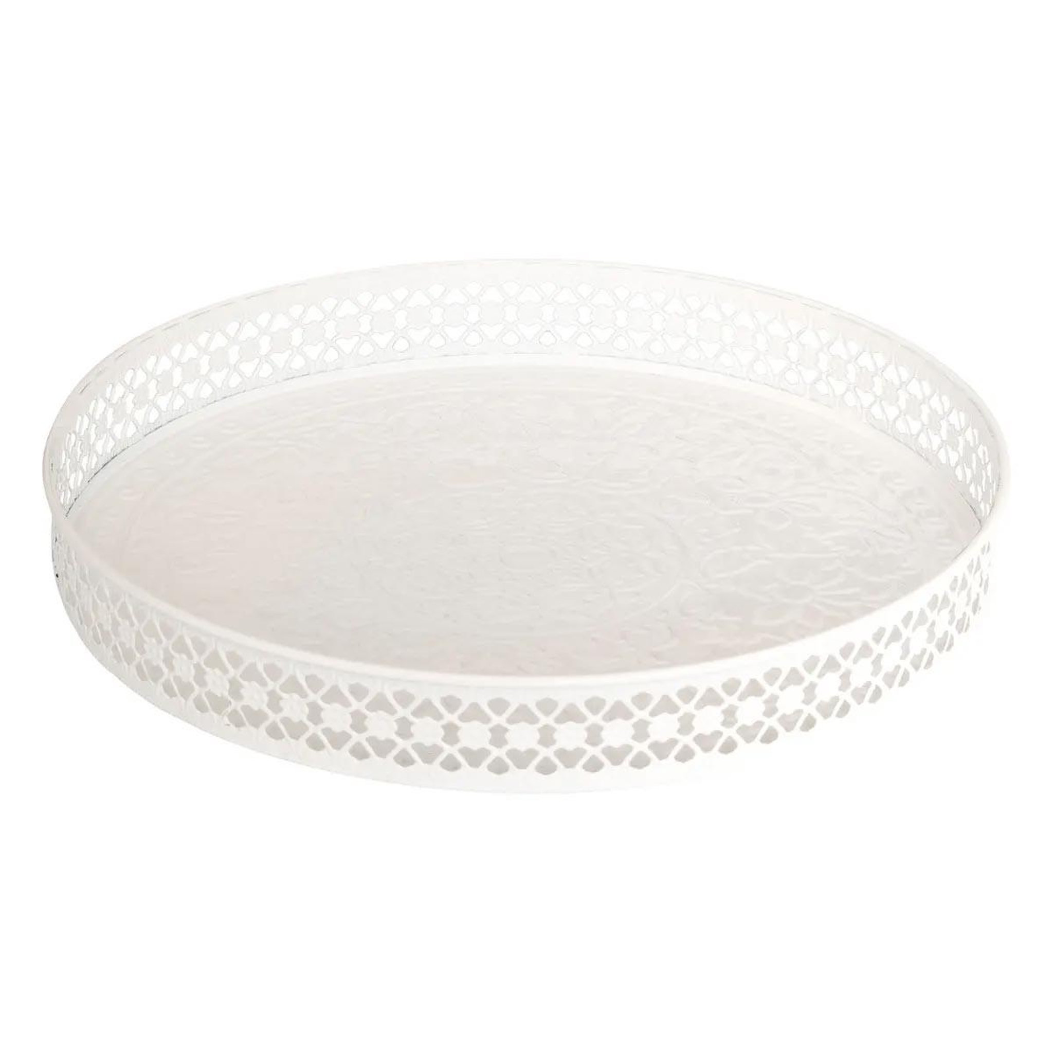 Voir la diapositive 2 : ATMOSPHERA Lot de 2 plateaux déco  wild romance  31cm blanc & vert