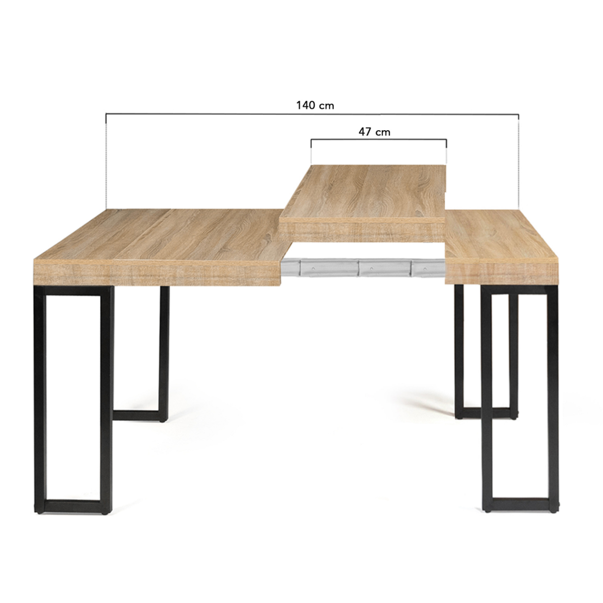 ID MARKET Table console extensible TORONTO 6 personnes 140 cm design industriel