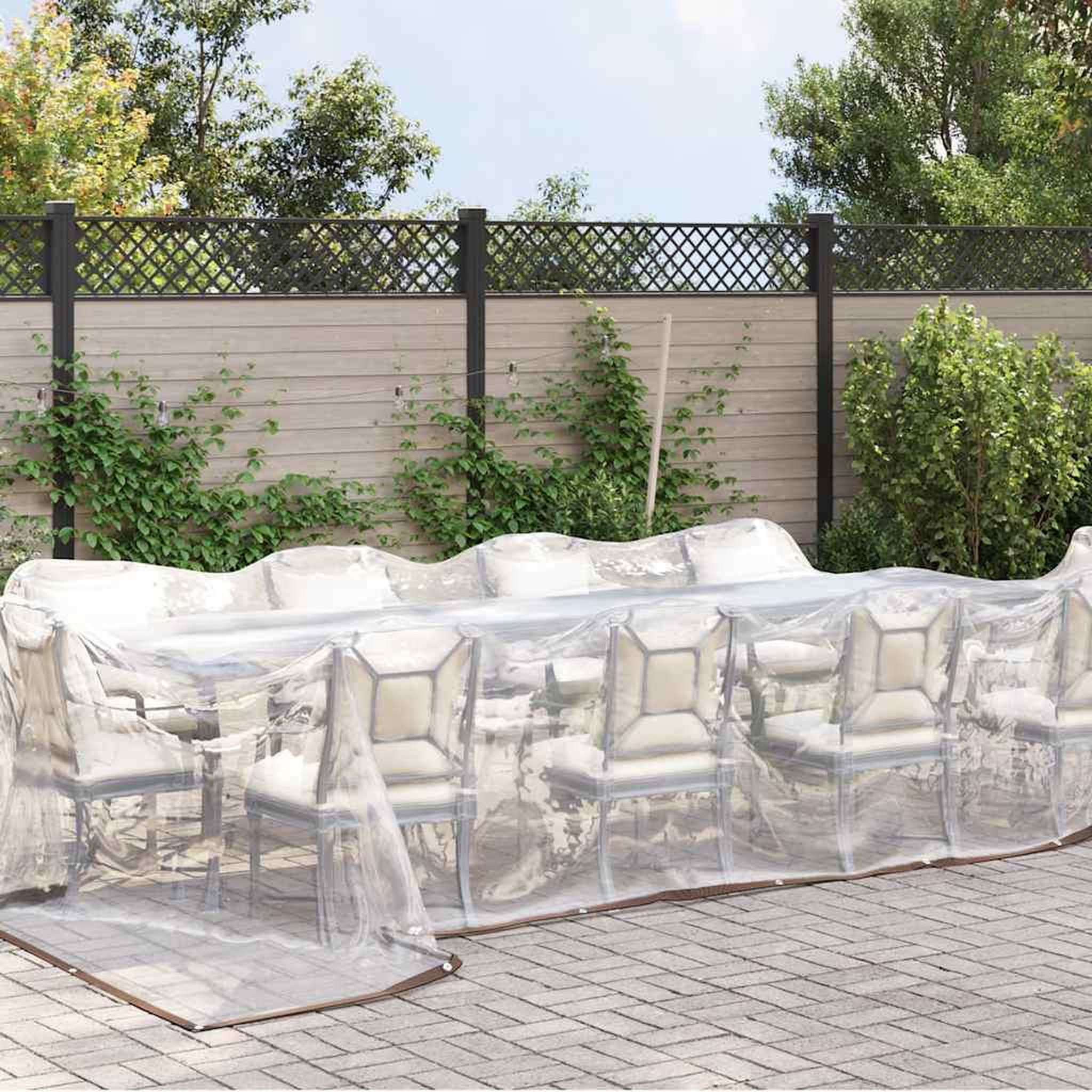 Voir la diapositive 2 : VIDAXL Bache transparente avec œillets 4x12 m polyethylene