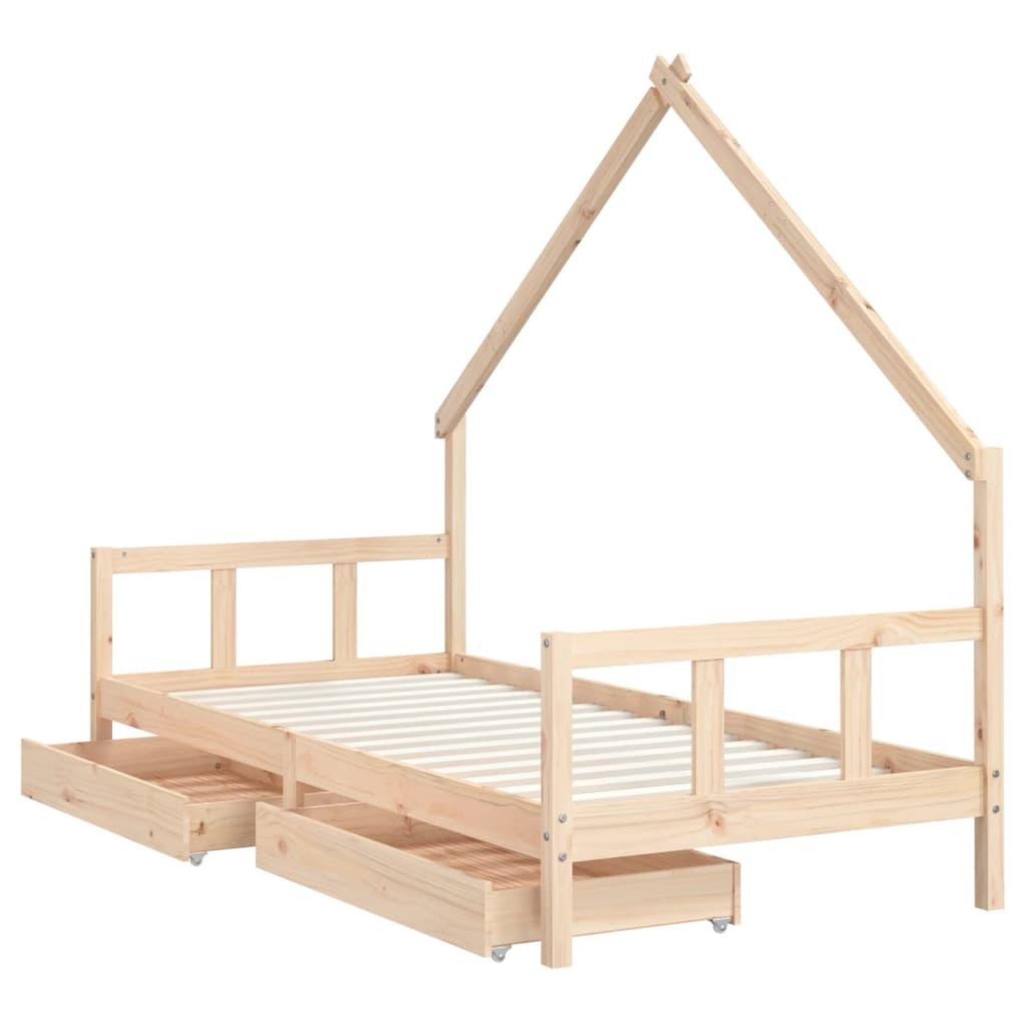 Voir la diapositive 4 : VIDAXL Cadre de lit enfant avec tiroirs 90x200 cm bois de pin massif