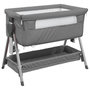 Voir la diapositive 2 : VIDAXL Lit pour bebe avec matelas Gris fonce Tissu de lin