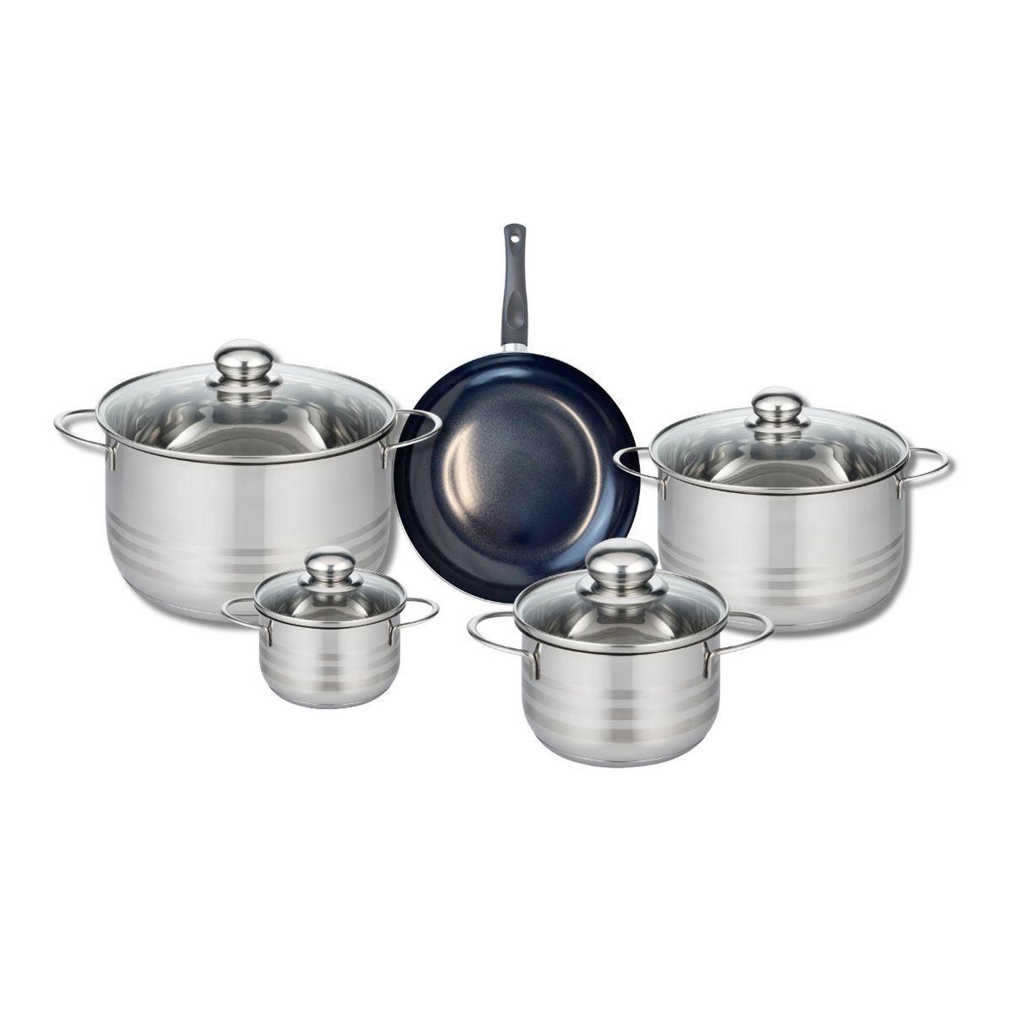 ELO Ensemble de 1 poêle de cuisson 20 cm et 4 faitouts 12, 16, 20 et 24 cm elo prima brillant
