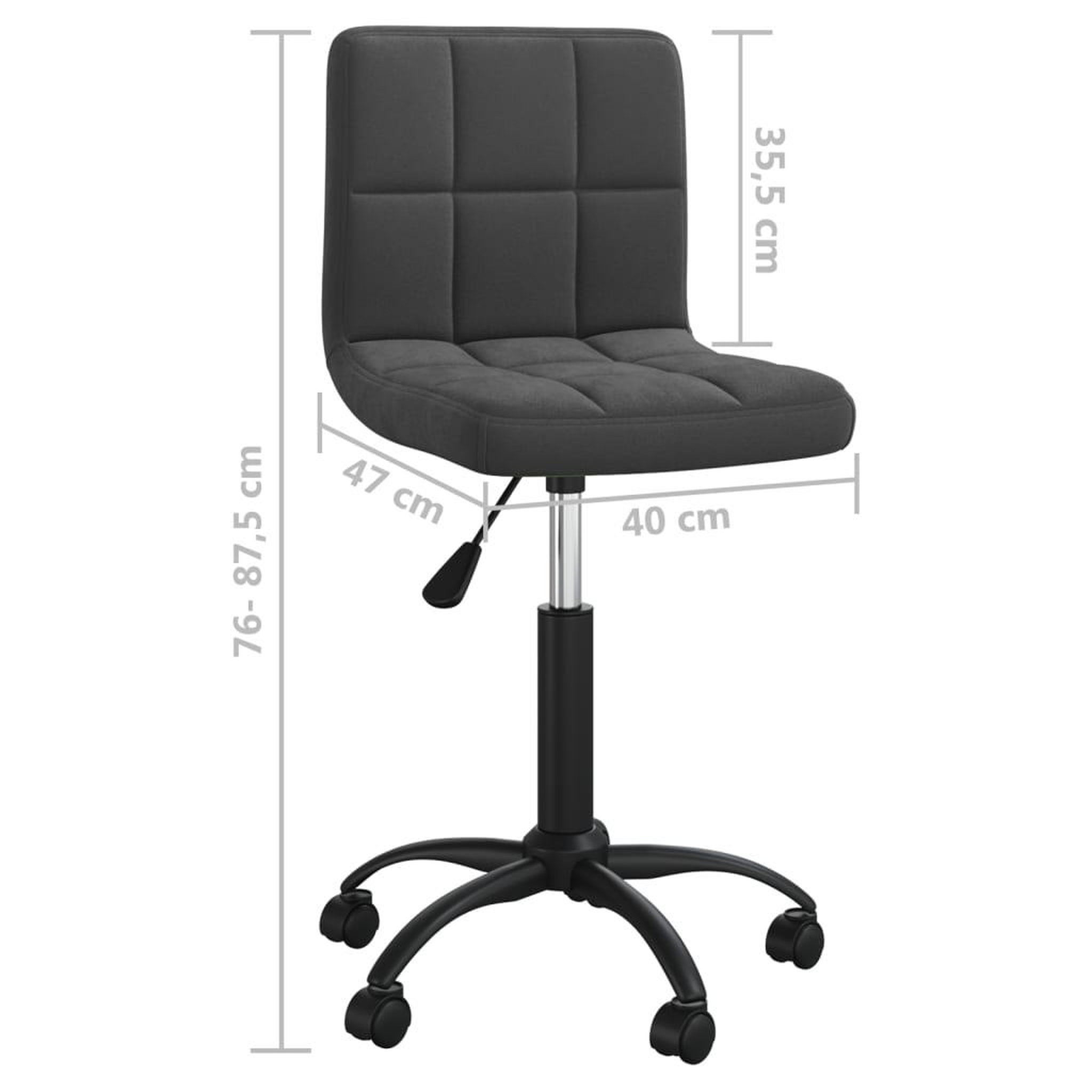 Voir la diapositive 6 : VIDAXL Chaise pivotante de bureau Noir Velours