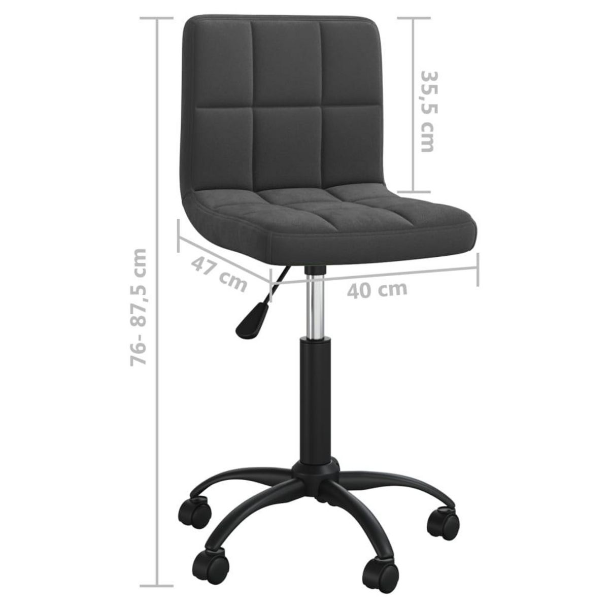 VIDAXL Chaise pivotante de bureau Noir Velours