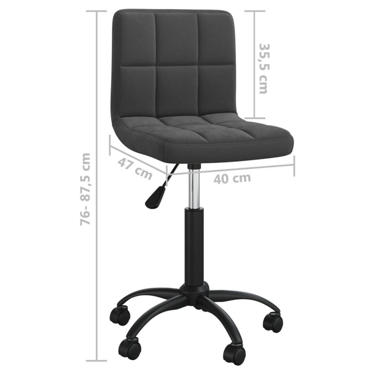 VIDAXL Chaise pivotante de bureau Noir Velours