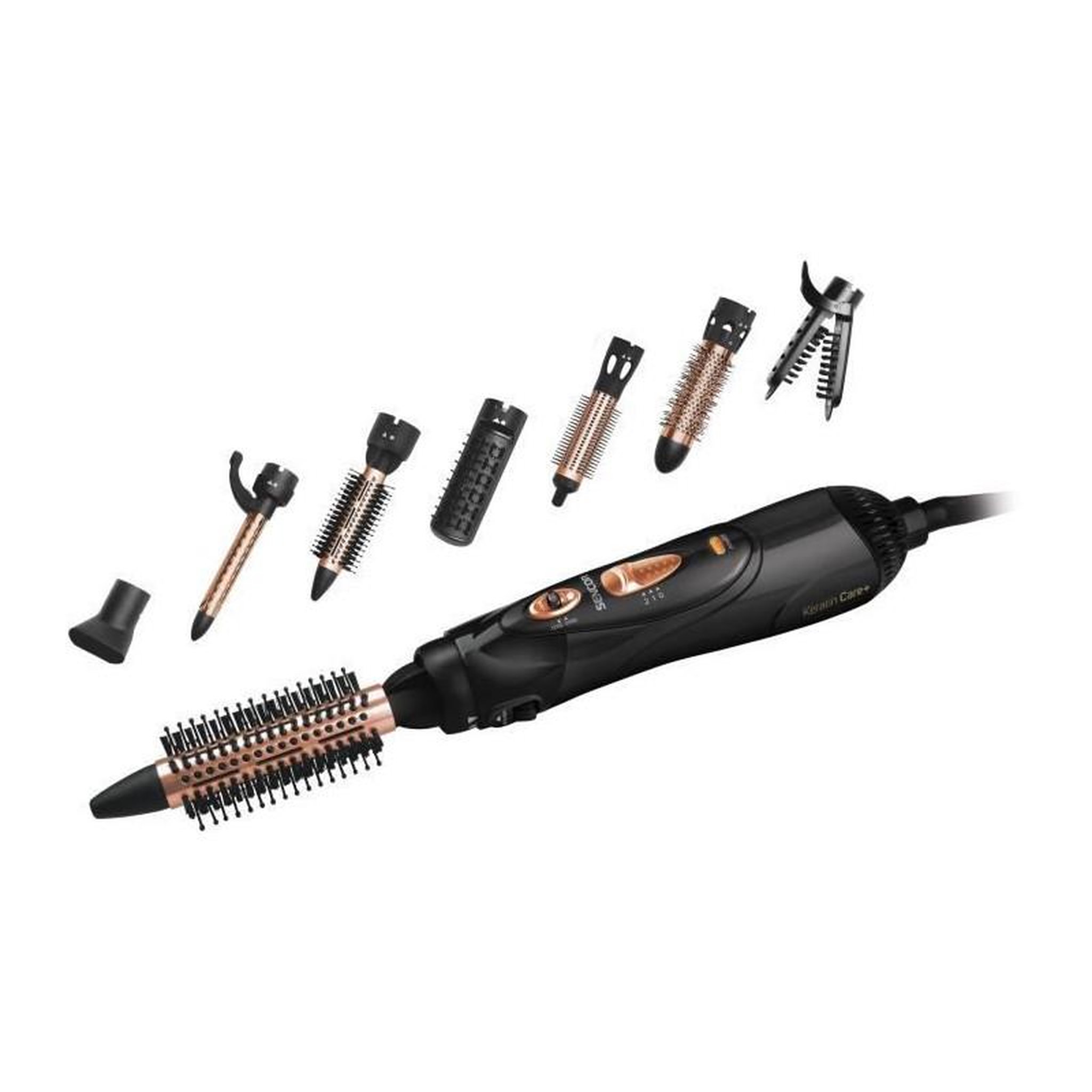 Voir la diapositive 1 : SENCO Fer a friser a air chaud - SENCOR - SHS 8550BK - 1000 W - 7 accessoires - Noir