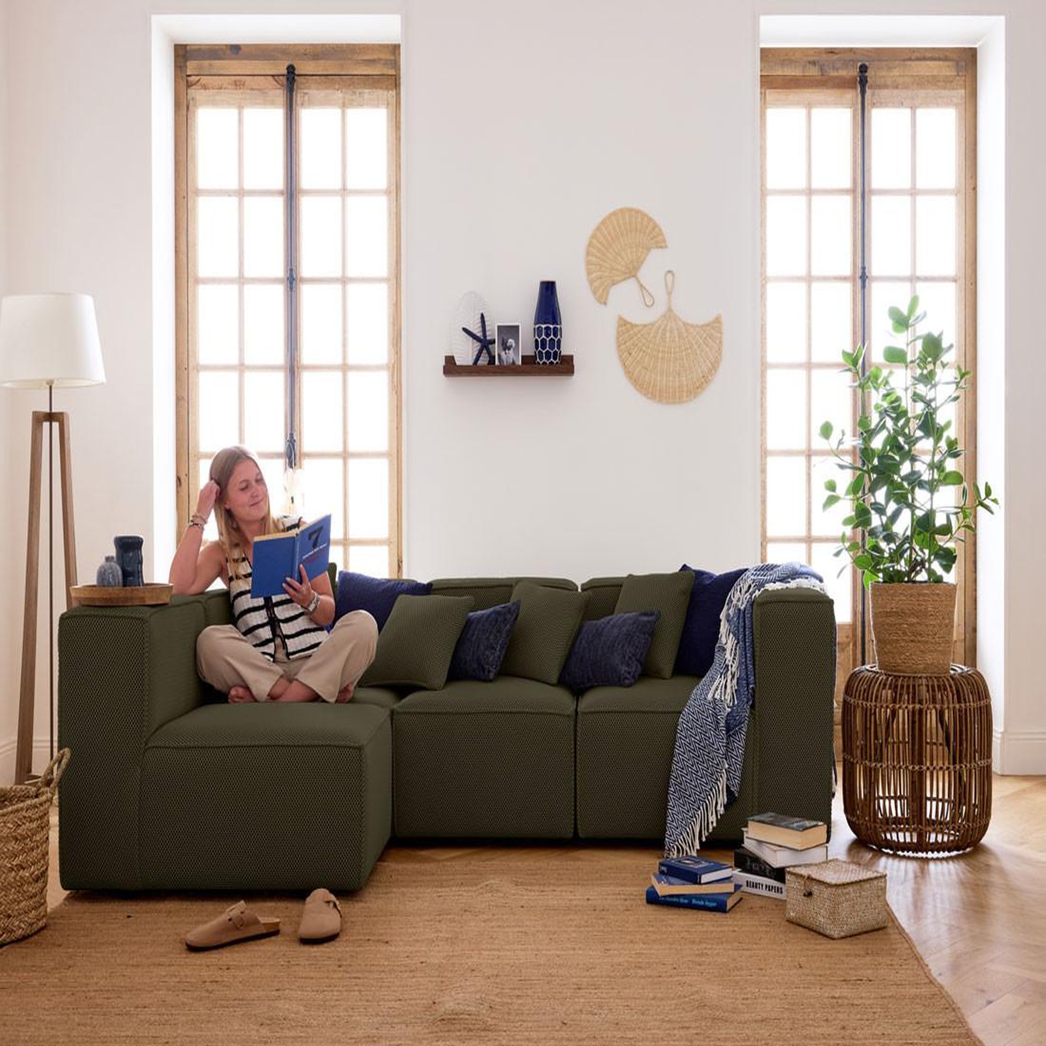 Voir la diapositive 3 : LISA DESIGN Arty - module d'assise droit - en tissu mailles 3d