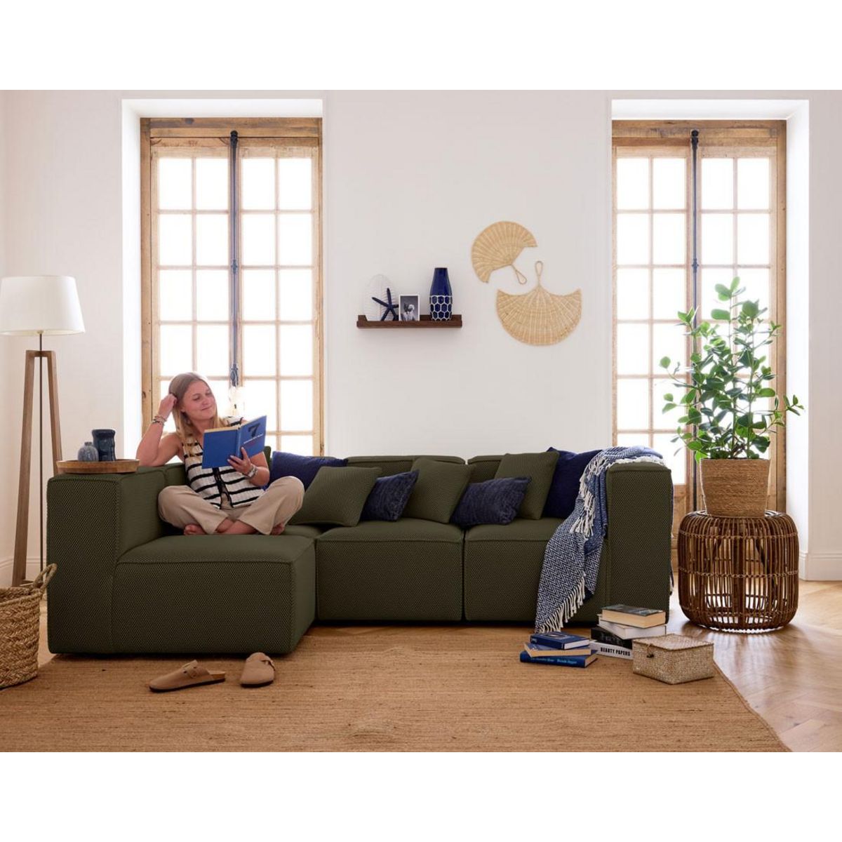 LISA DESIGN Arty - module d'assise droit - en tissu mailles 3d