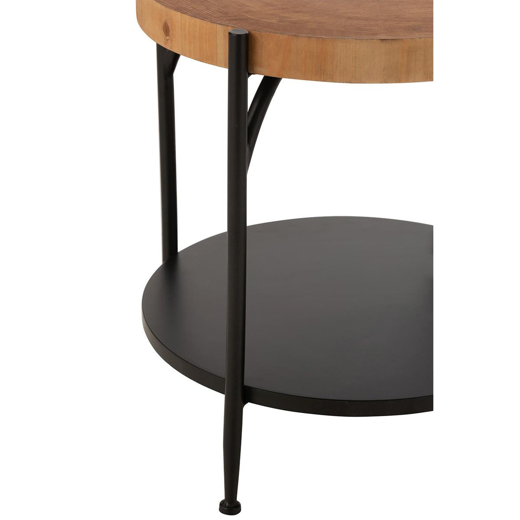 Voir la diapositive 5 : J-LINE Table d'appoint avec étagère  mia  50cm naturel & noir
