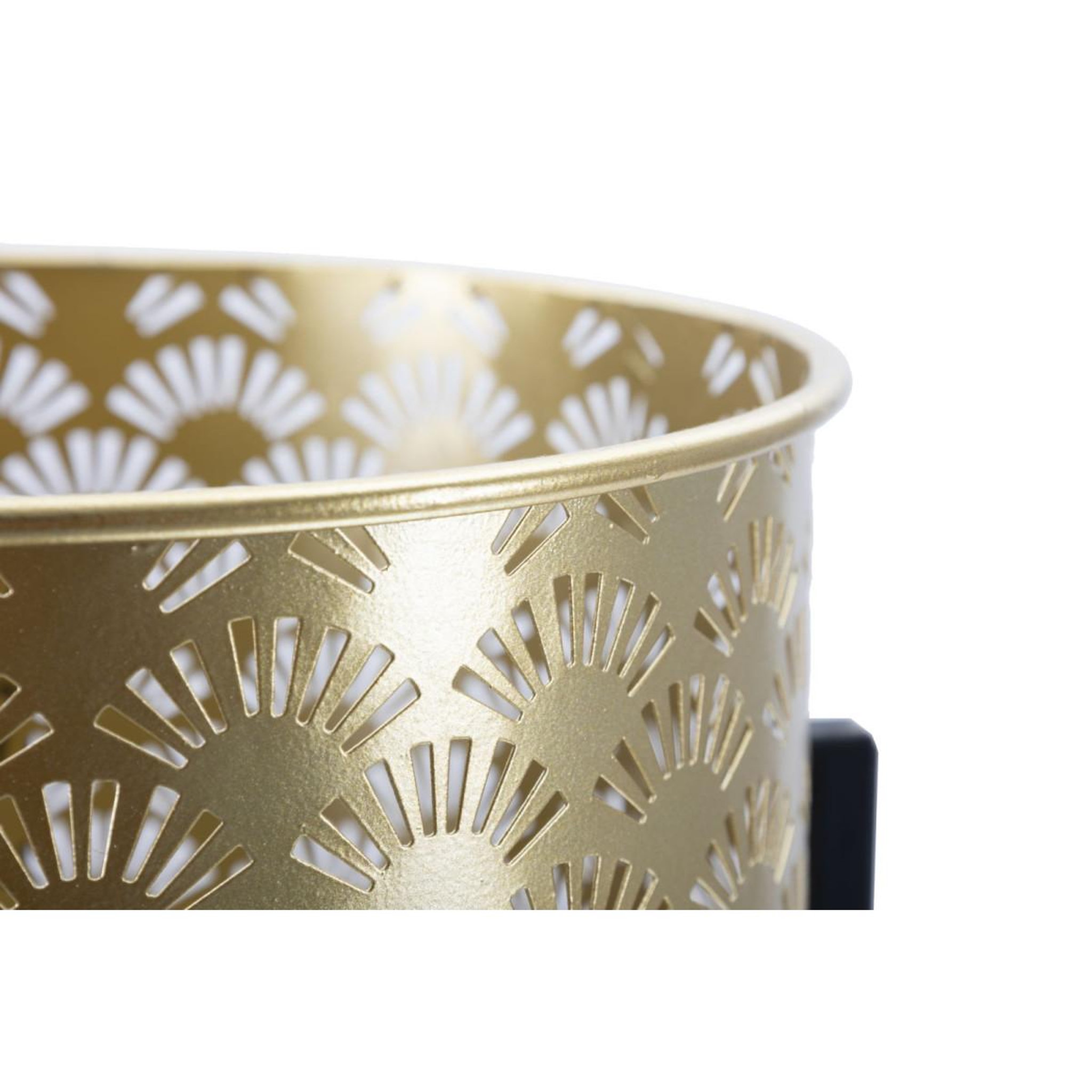 Voir la diapositive 4 : Paris Prix Lot de 2 cache-pots sur pied  glissy  38cm or & noir